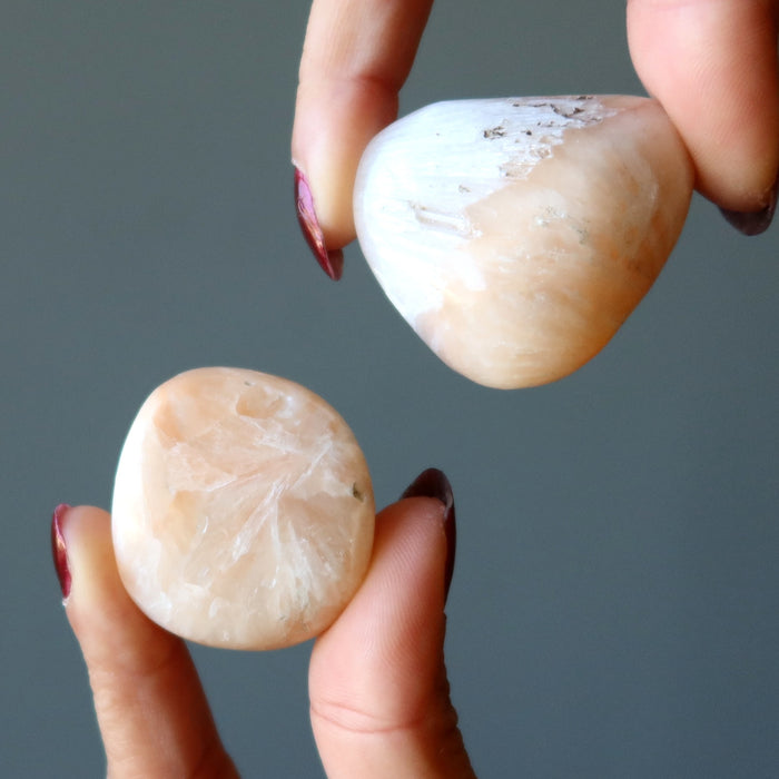 orange scolecite tumbled stones