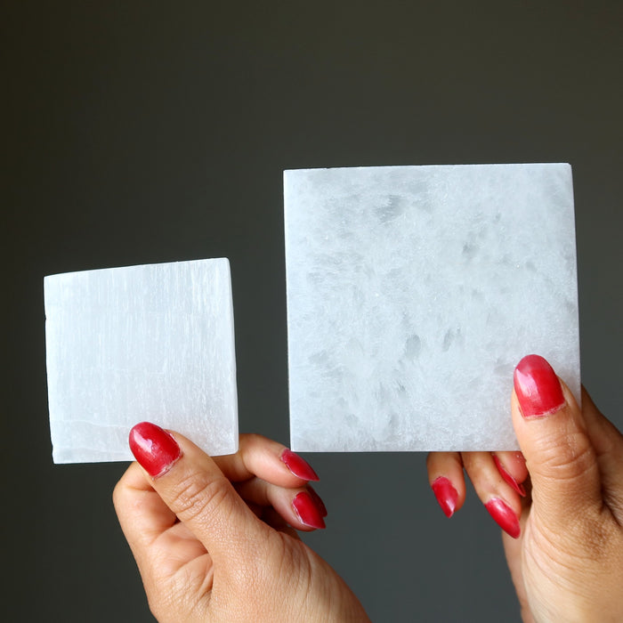 selenite squares in different sizes