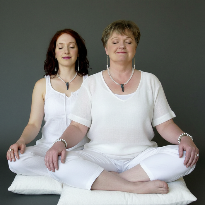 Selenite Earrings Radiant White Beads Long Gold