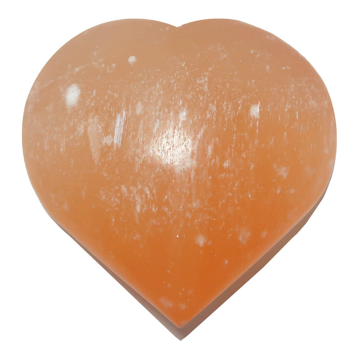 orange selenite heart