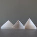 3 white selenite pyramids