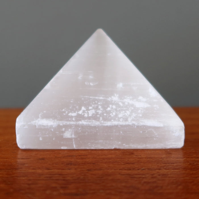 white selenite pyramid