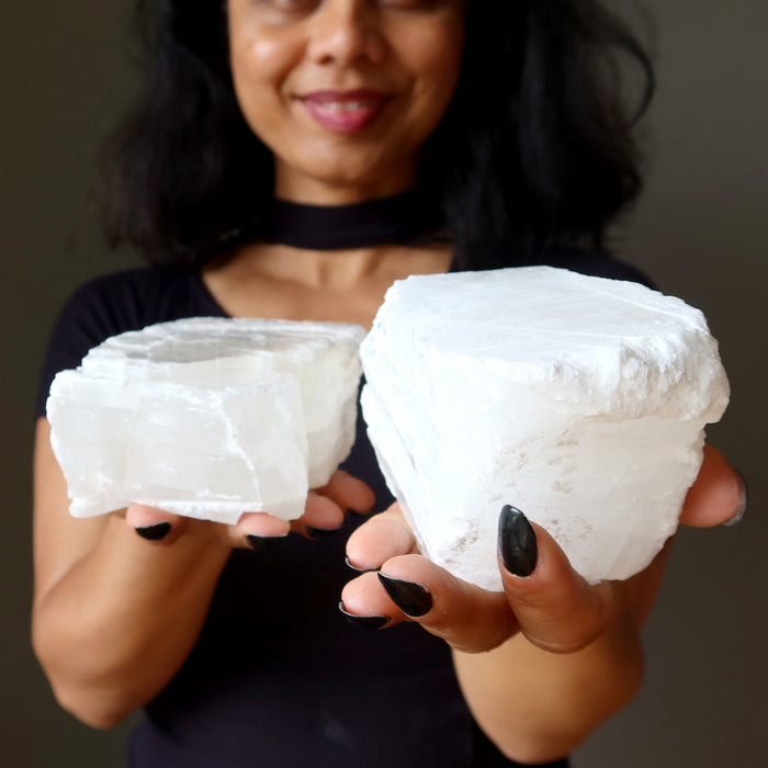True White Selenite Chunks