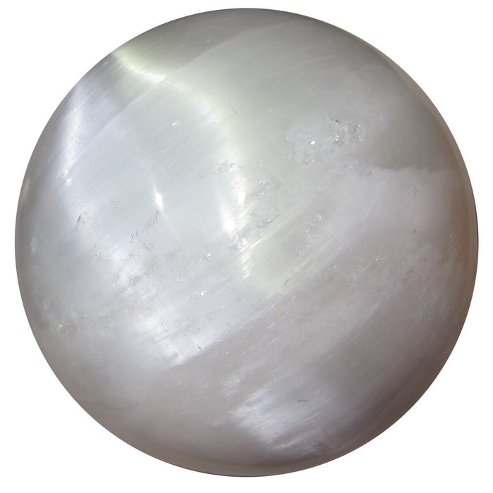 white selenite sphere