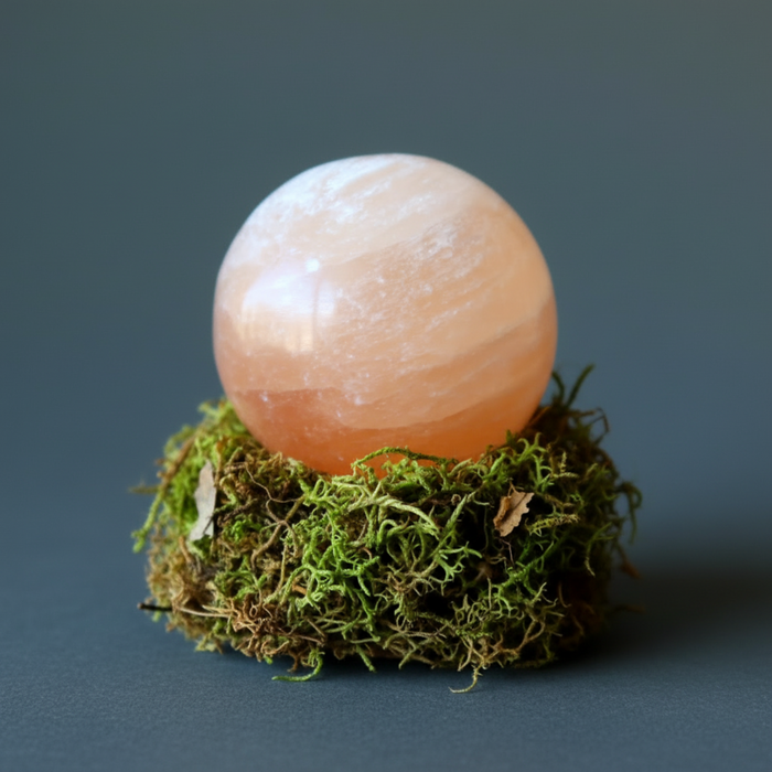 Orange Selenite Sphere Creativity Crystal Ball