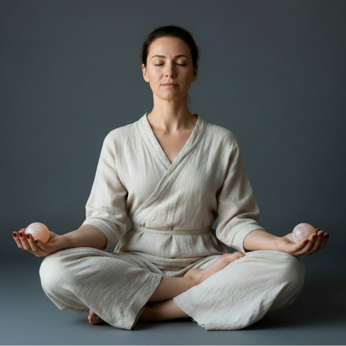 Orange Selenite Sphere Creativity Crystal Ball