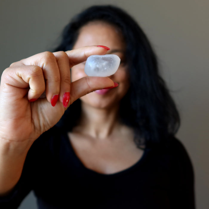 Selenite Tumbled Stone White Spiritual Silky Satin Spar
