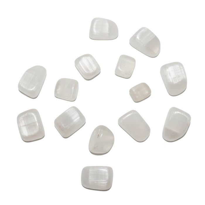 Selenite Tumbled Stone White Spiritual Silky Satin Spar