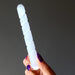 white selenite twisted massage wand
