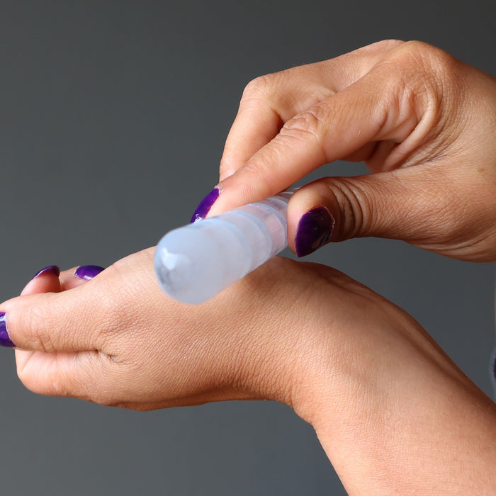 white selenite twisted massage wand