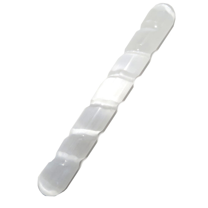 white selenite twisted massage wand