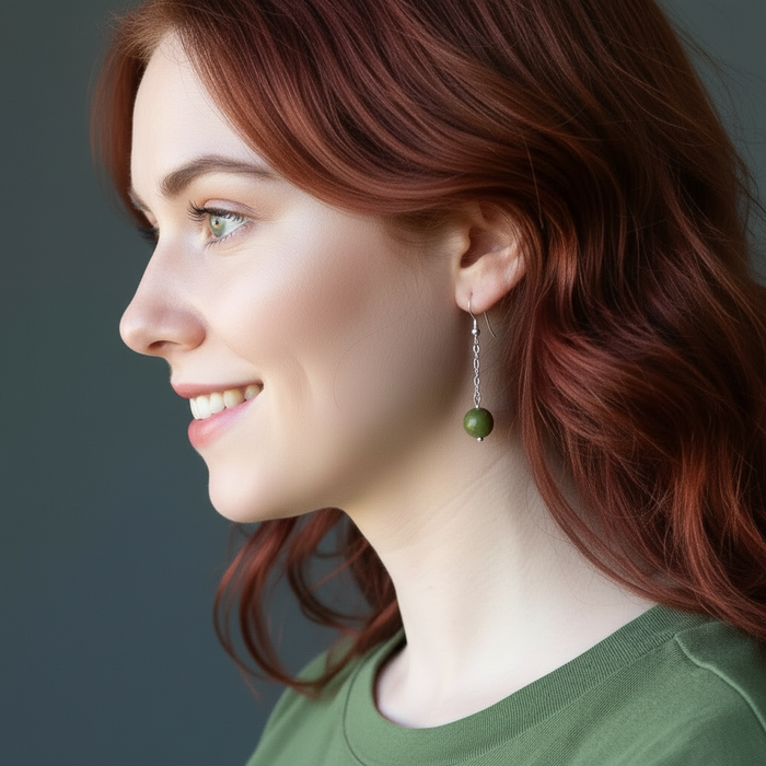 Serpentine Earrings Beyond Time Green Sterling