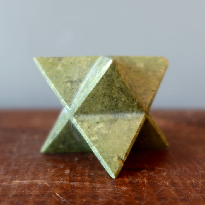 Serpentine Merkaba Holy Green Star Stone Wounded Warrior