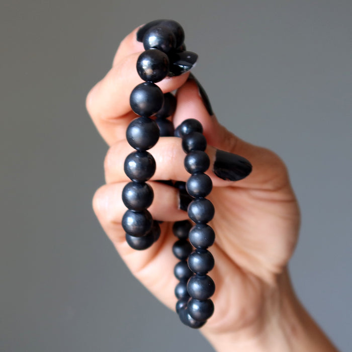 8mm and 10mm shungite beaded bracelets