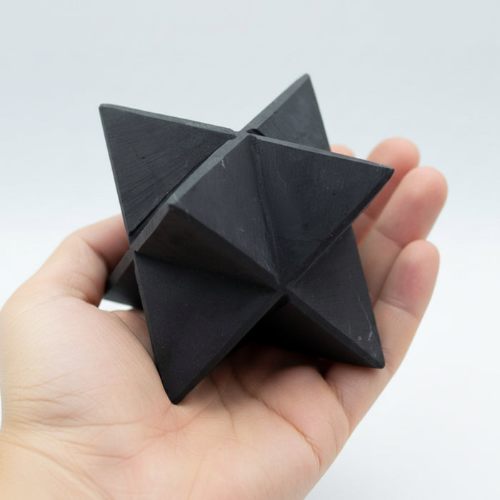 Shungite Merkaba Black Natural Sacred Geometry Gemstone