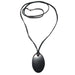 shungite oval pendant on leather cord