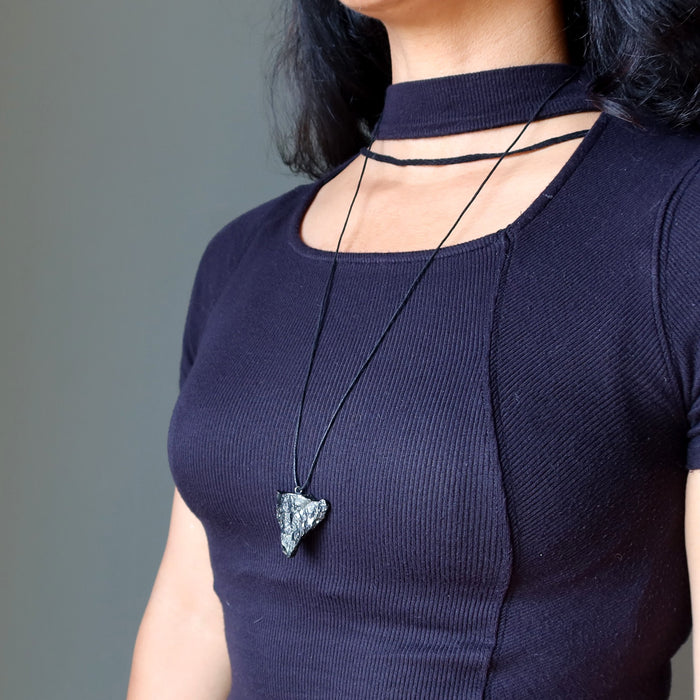 raw elite shungite stone necklace