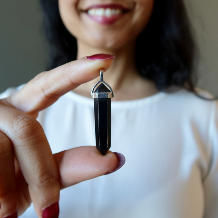 Shungite Pendant Point My Personal Guardian Silver