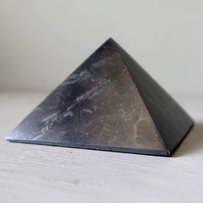 Shungite Pyramid Handsome Black Crystal Protector