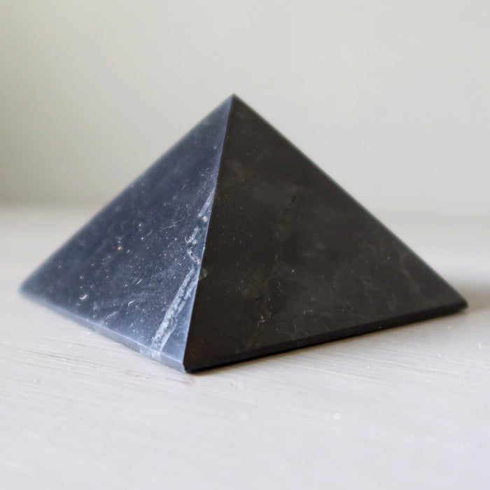 Shungite Pyramid Handsome Black Crystal Protector