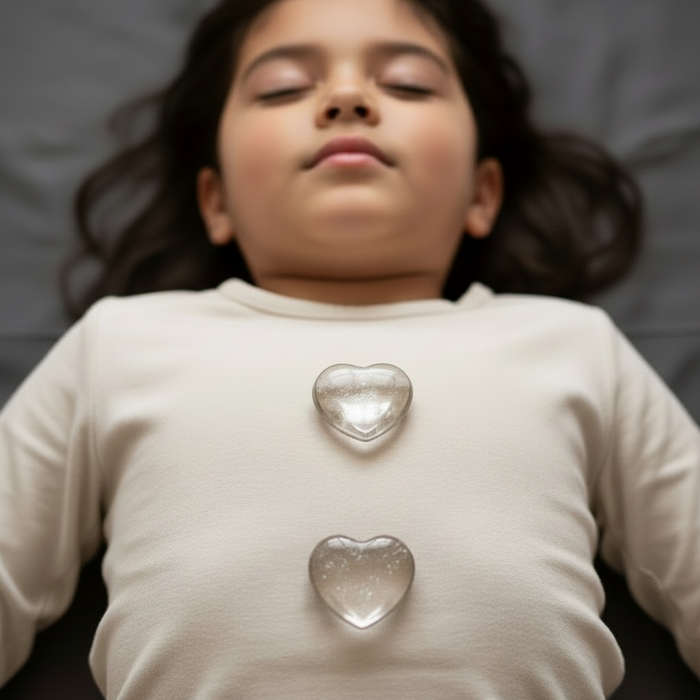 Smoky Quartz Heart Crisp Clear Love Stone Set