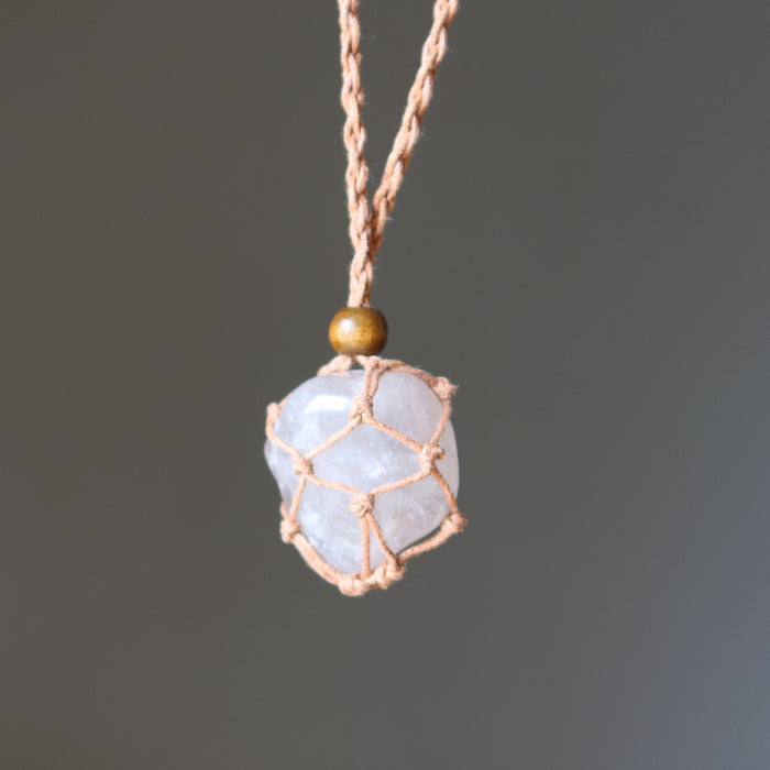 smoky quartz Necklace on a dark gray background