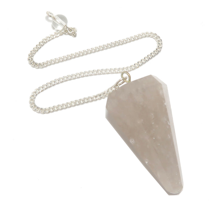 Crystal pendulum on a white background