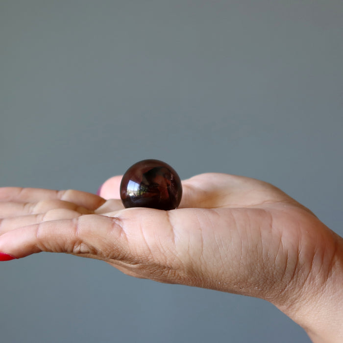 Smoky Quartz Sphere Bundle Dark Rainbow Crystal Ball Lot of 8
