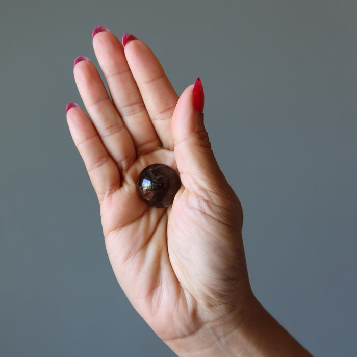 Smoky Quartz Sphere Bundle Dark Rainbow Crystal Ball Lot of 8