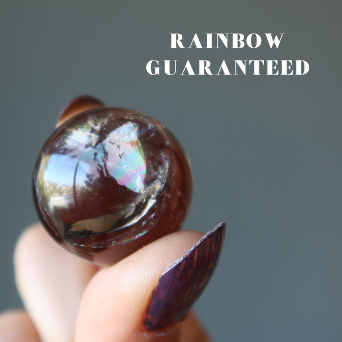 Smoky Quartz Sphere Bundle Dark Rainbow Crystal Ball Lot of 8