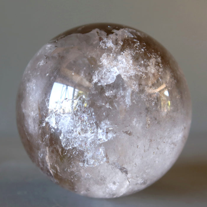 Smoky Quartz Sphere Rainbow Dapper Clear Brown Crystal Ball