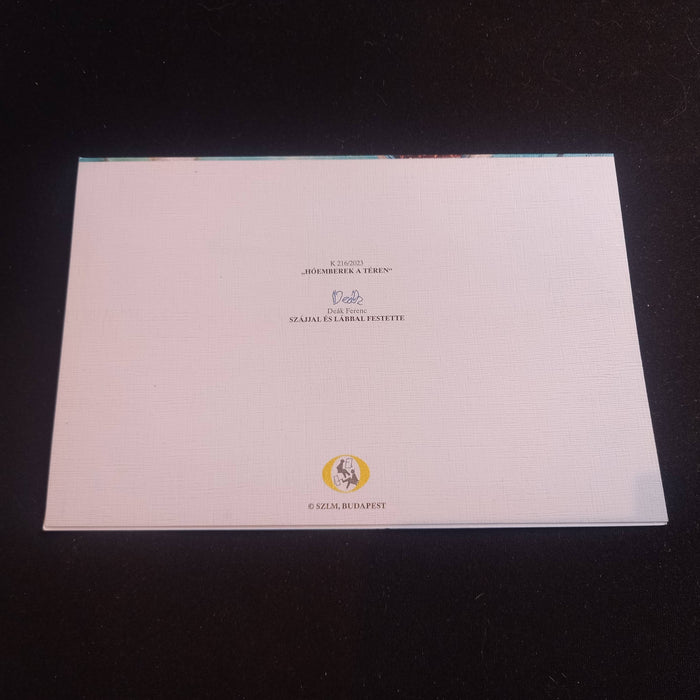 Christmas Card Snowmen: Hungarian Art Mouth Painted Deák Ferenc, Blank