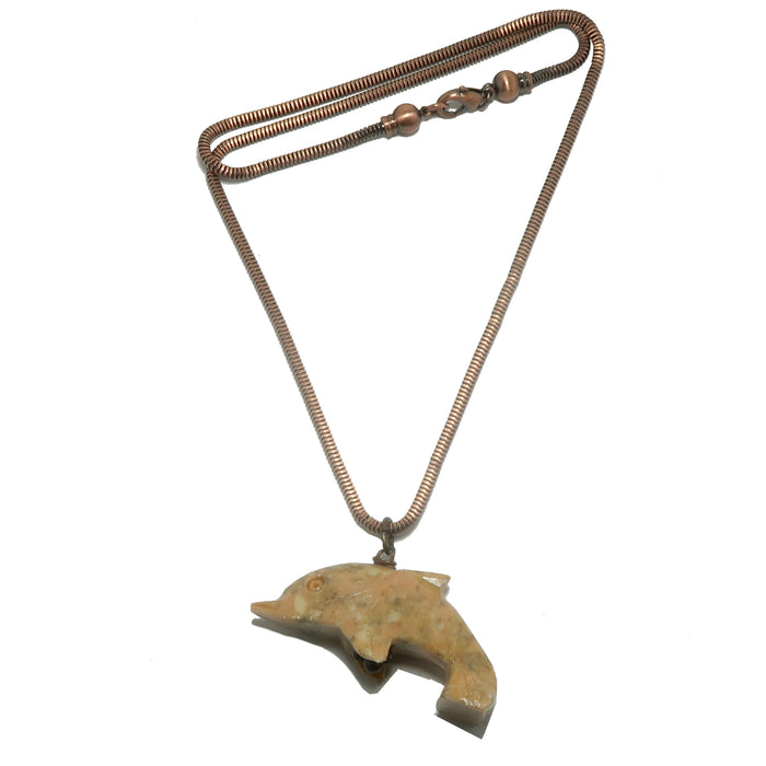Soapstone Necklace Dolphin Dance Animal Crystal