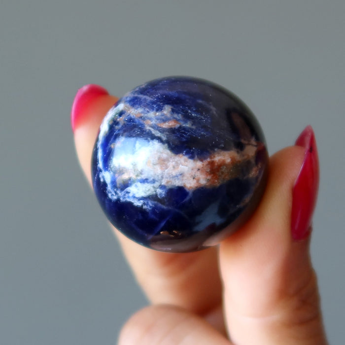 Sodalite Sphere Bundle Blue White Crystal Ball Lot of 6