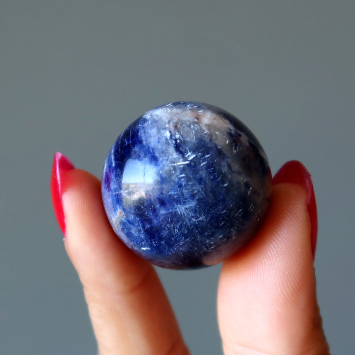 Sodalite Sphere Bundle Blue White Crystal Ball Lot of 6