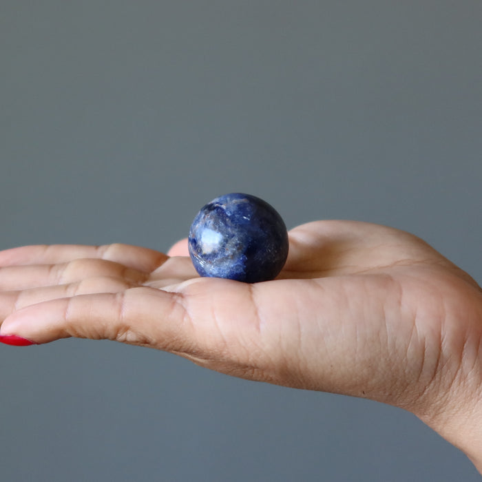 Sodalite Sphere Bundle Blue White Crystal Ball Lot of 6