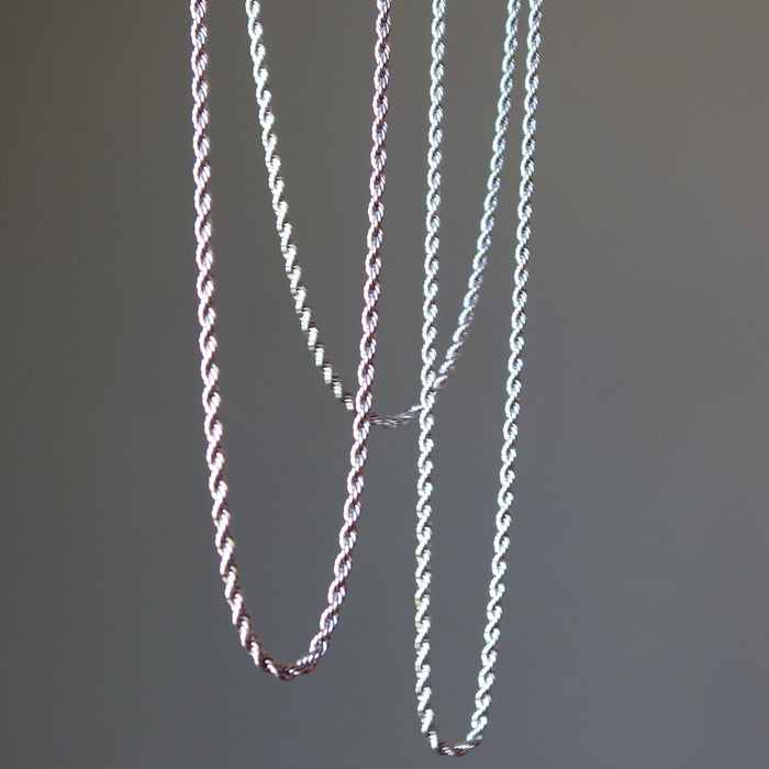 Sterling Silver Chain Necklace Sparkling Rope of Joy
