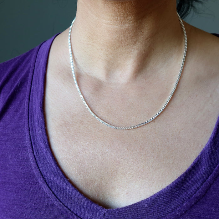 Sterling Silver Chain Necklace Box Rope Showstopper