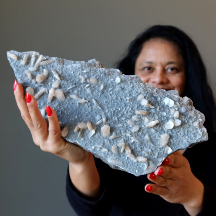 Stilbite Cluster Inner Peace Pink Gray Chalcedony 12 Inch