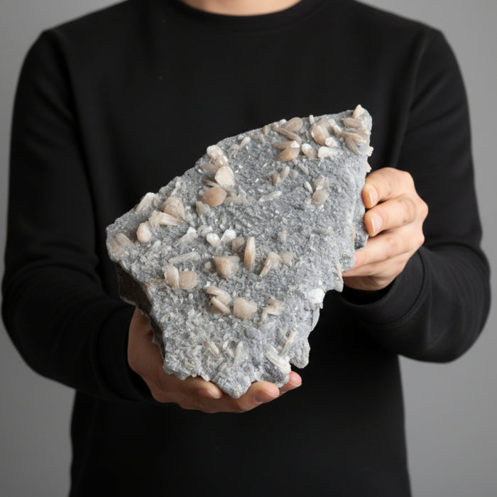 Stilbite Cluster Inner Peace Pink Gray Chalcedony 12 Inch