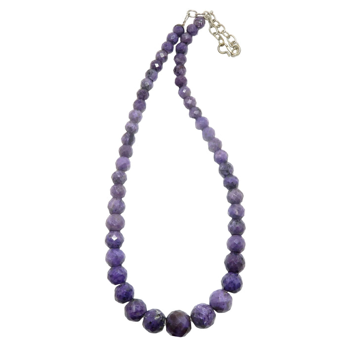 Sugilite Necklace Soul Purple Faceted Gem Sterling Silver