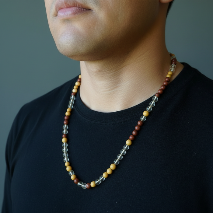 Citrine Necklace Vivid Sunset Red Yellow Jasper