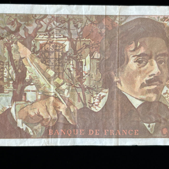 Vintage Banknote 1993 France 100 Francs Delacroix Lady Liberty Pistol Watermark