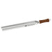 Tuning fork with brown handle on a white background