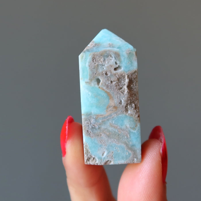 Throat Chakra Set Amazonite Caribbean Blue Calcite Stone