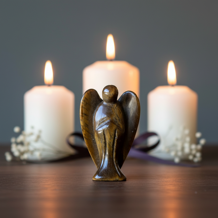 Tigers Eye Angel Good Energy Guardian Crystal