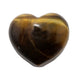 Heart-shaped tiger's eye stone on a white background