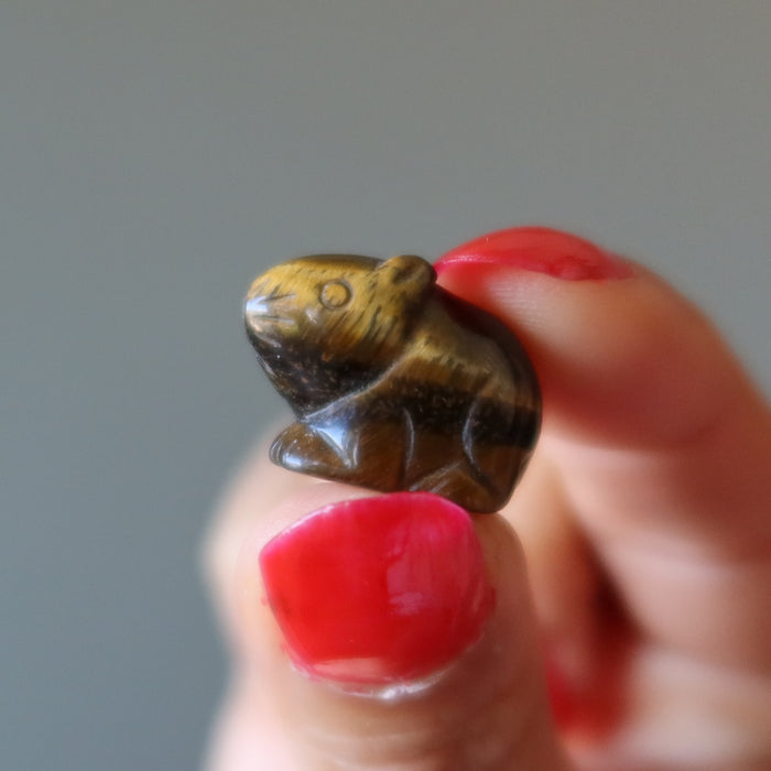 Tigers Eye Mouse Miniature Golden Rat Zodiac Animal