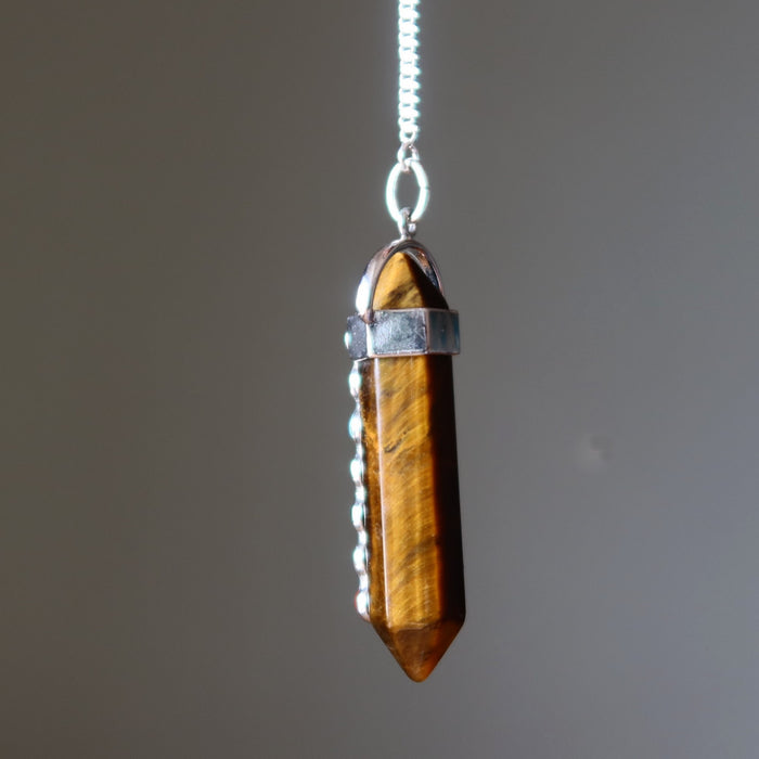 tigers eye chakra necklace pendulum