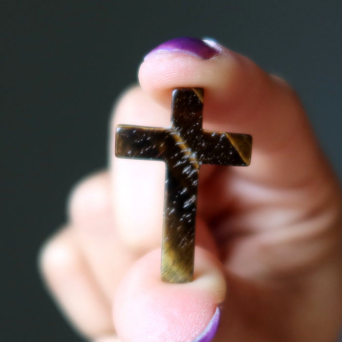 golden tigers eye cross